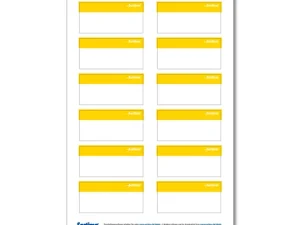 Adhesive labels, yellow, for BOXXes/cases/clips 12 in number. (1 sheet)