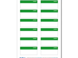 Adhesive labels, light green, for BOXXes/cases/clips 12 in number. (1 sheet)