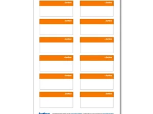 Adhesive labels, orange, for BOXXes/cases/clips 12 in number. (1 sheet)