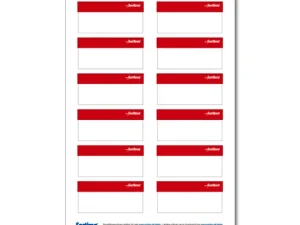 Adhesive labels, red, for BOXXes/cases/clips 12 in number. (1 sheet)